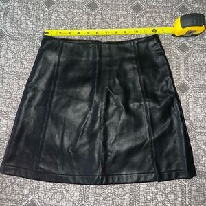 black pleather F21 mini skirt